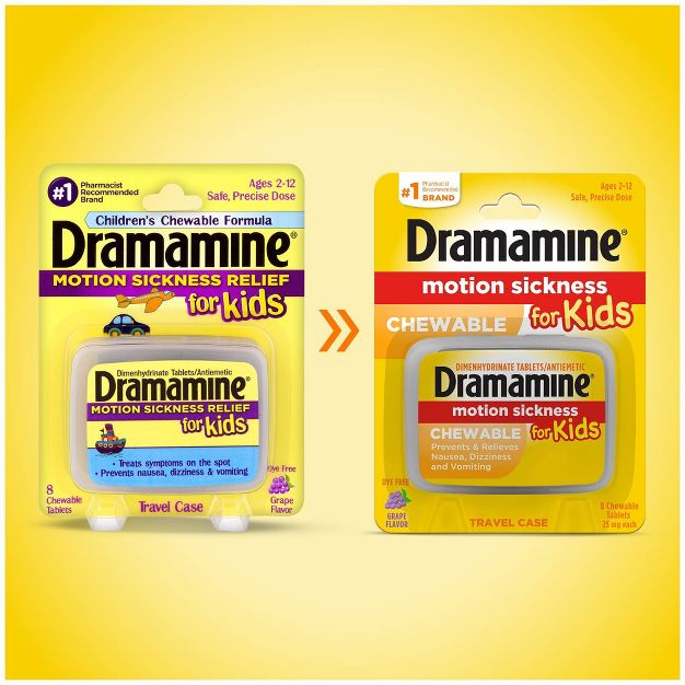 ยาบรรเทาอาการวิงเวียนจากการเดินทางสำหรับเด็ก Dramamine Motion Sickness Relief for Kids