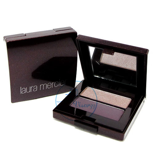 (Tester ขนาดปกติ) Laura Mercier Eye Colour Duet # Black Plum / Sable 2 x 1.70 g เฉดสีน้ำตาลประกายและสีม่วงดำ เหมาะกับการแต่งตาสโม็คกี้อาย