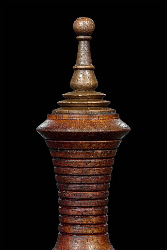 มีดหมอ (มีดลูกพราห์ม) ใบเหล็กดามัสกัส (เหล็กลาย ขึ้นรูปตีเหล็กด้วยโลหะอาถรรพ์ ตีเหล็ก 300ชั้น งานทำมือ) (ยาว9นิ้ว) ปี2563 #รับประกันแท้ - หลวงพ่อเล็ก วัดท่าขนุน