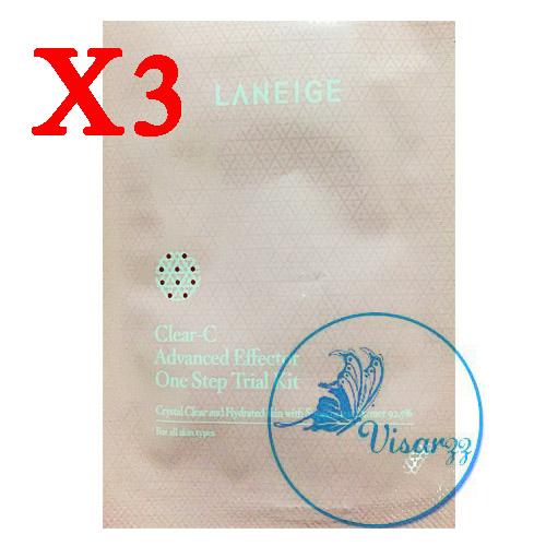 Laneige Clear C Advanced Effector One Step Trial Kit 5ml ชุด3ซองสุดคุ้ม วิตซีชนิดน้ำ เอสเซ้นต์ในสำลี บำรุงผิวฟื้นฟูเร่งด่วน ใน 7 วัน