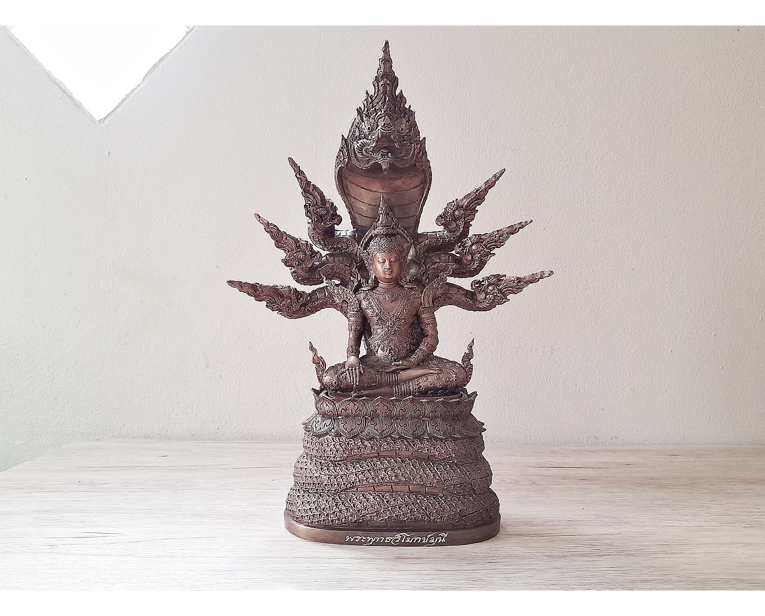 รูปหล่อ พระพุทธรูป สมเด็จองค์ปฐม ทรงเครื่องจักพรรดิ์ ปางพระนาคปรก (พระพุทธวิโมกข์มุนี หน้าตัก 5นิ้ว) ปี2560 #รับประกันแท้ - หลวงพ่อหนุน วัดพุทธโมกข์