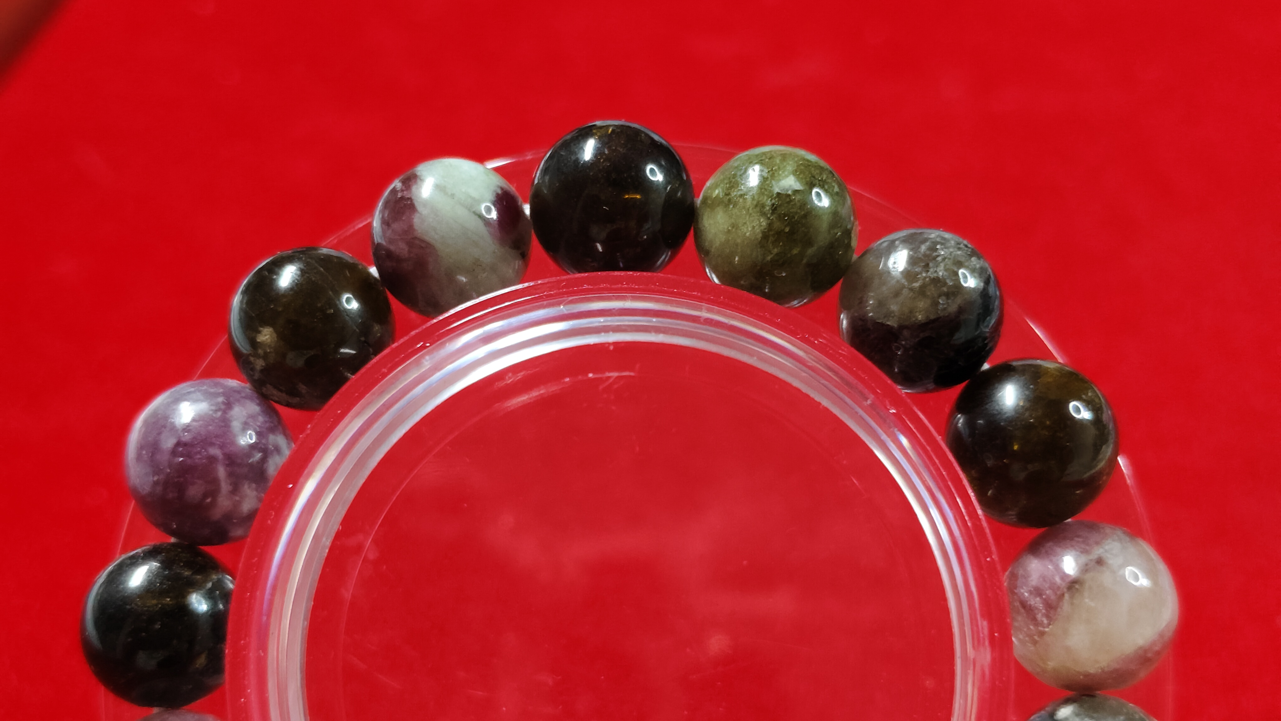 #ข้อมือหินทัวร์มาลีน (Tourmaline)หลากสีรหัสbh-0036