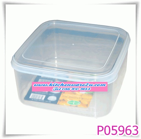 P05963 กล่องถนอมอาหารเหลี่ยม เวฟได้ จุ 2 ลิตร สีขาว เกรดเอ 402 (ราคาส่งต่อ 1 โหล : 12ใบ)