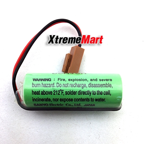 แบตเตอรี่ Sanyo CR17450SE-R 3V 2500mAh ขั้วสีน้ำตาล Li-ion PLC Industrial Battery (ก้อนละ)