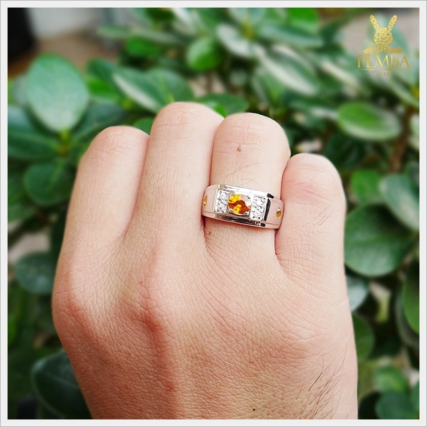 แหวนบุษราคัมแท้ สีน้ำทองสวยใส คัดพิเศษ เพิ่มความมั่นใจ แหวนพลอยแท้