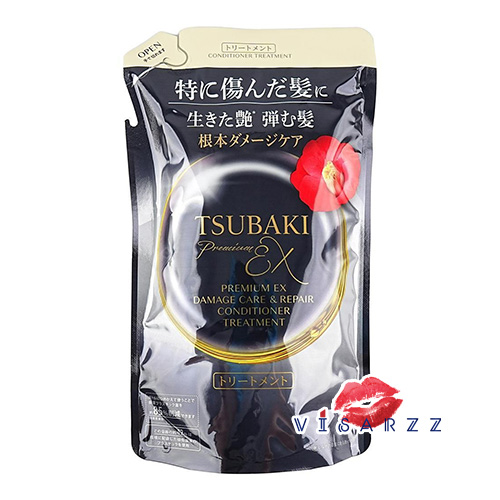 (ถุงดำ Refill Conditioner 300mL) Tsubaki Premium EX Intensive Repair Conditioner Refill 300mL สูตรเพื่อบำรุงผมที่แห้งเสียเป็นพิเศษ ให้ผมกลับมานุ่มลื่น เรียงตัวสวย มีออร่าเหมือนเก่า