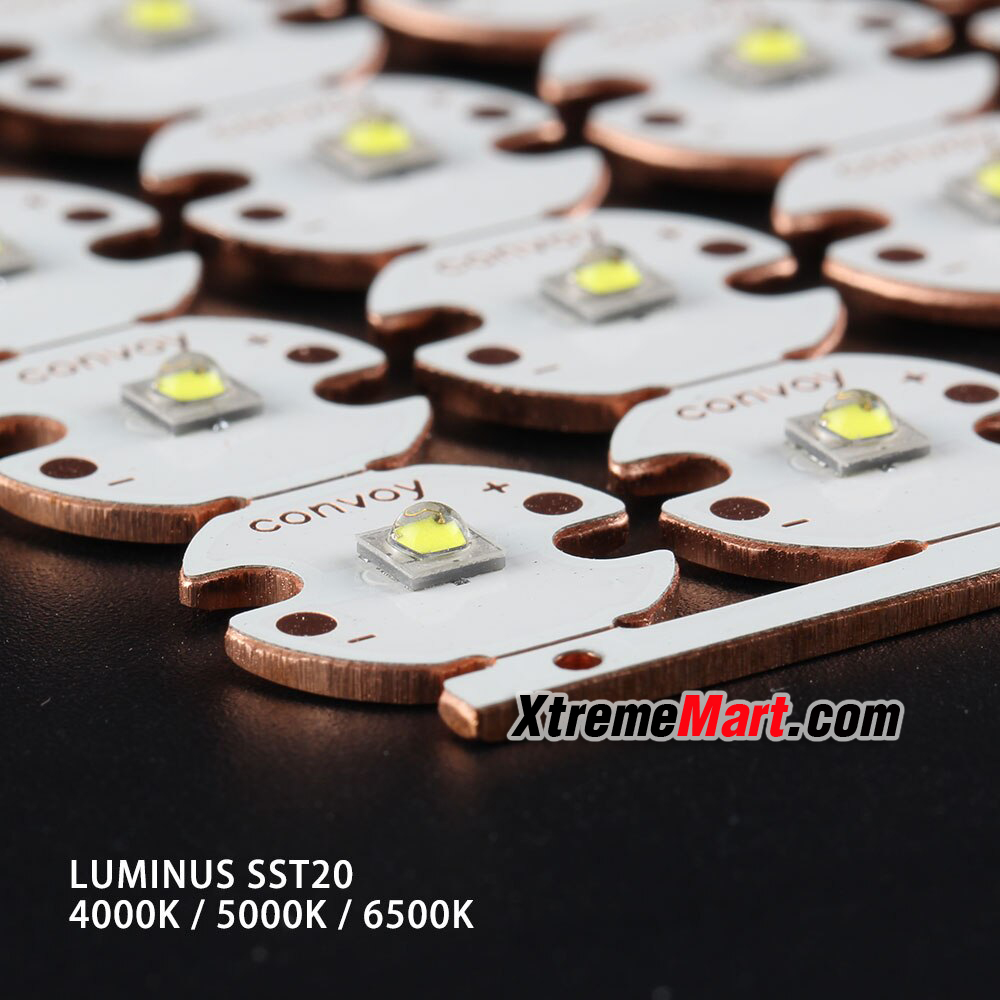 หลอด LED Luminus SST-20 Convoy 16mm แสงขาว 6500K ฐานทองแดง