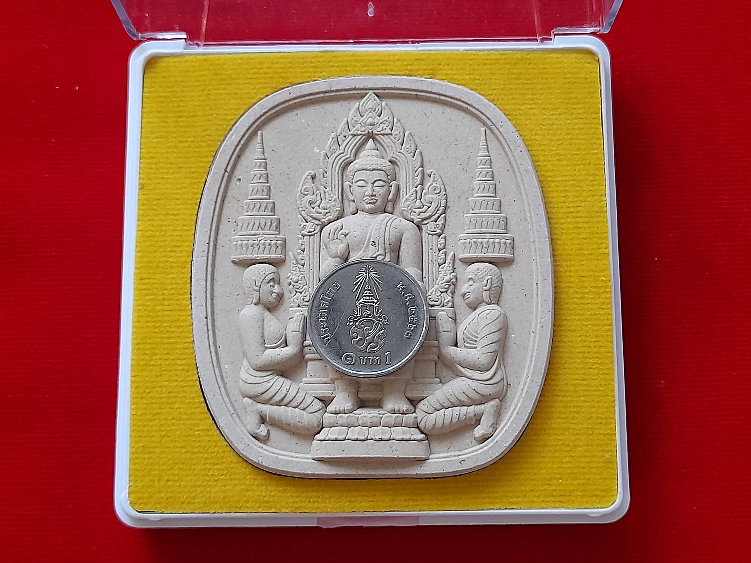 พระยอดขุนพล หลัง หนุมาน สี่กร ขี่สิงห์ #พิมพ์ใหญ่จัมโบ้ สีขาว เนื้อผงแก่ผงพุทธคุณ ปี2565 #รับประกันแท้ - หลวงพ่อเล็ก วัดท่าขนุน