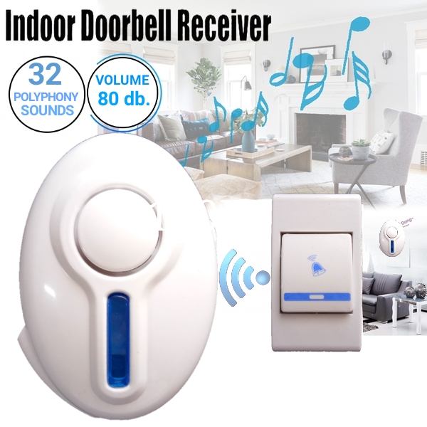 กริ่งประตูบ้านไร้สายตั้งเสียง32เสียงSmart Colorful Flasher Door Chime