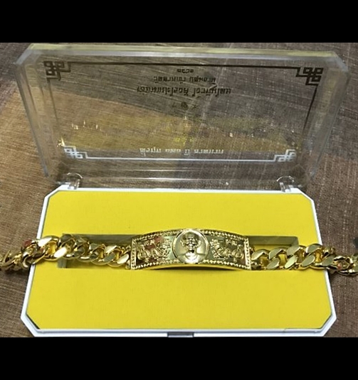 เลสข้อมือ มังกรคู่ สร้อยข้อมือ เซียนแปะ วัดศาลเจ้า เนื้อชุบทอง(น้ำหนั้ก4บาท) ปี2561 #รับประกันแท้ #การันตี