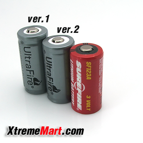 แบตเตอรี่ชาร์จ Li-Ion Ultrafire 123A 3.6V 880mA มีวงจรป้องกัน (ราคาต่อก้อน)