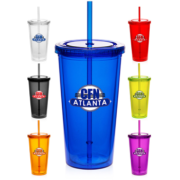 แก้วน้ำ 2 ชั้น ทรงสตาร์บัคพร้อมหลอด ทรงสูง Translucent Tumbler Cup