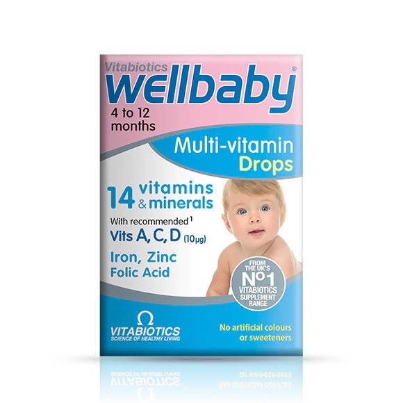 วิตามินรวมสำหรับทารกและเด็กเล็ก Vitabiotics Wellbaby Multi-Vitamin Drops
