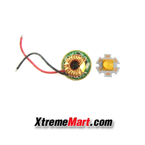 ชุดไดร์เวอร์ Driver Board 26mm + หลอด Cree X Lamp MTG2 18W 18V 1A แสงเหลือง 3000K 20mm ฐานทองแดง สำหรับไฟฉาย