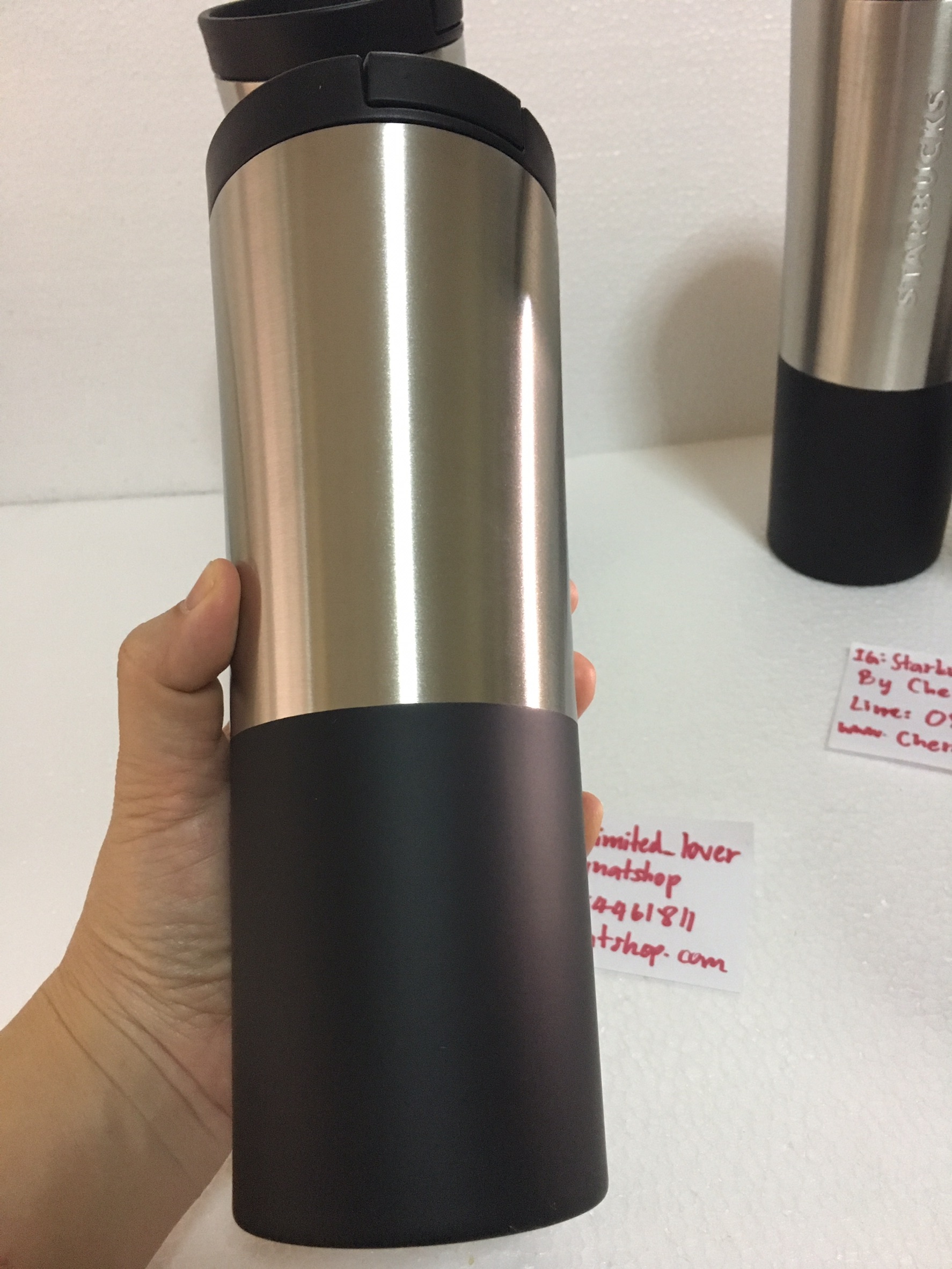 Tumbler Stainless two tone 20oz Stainless and Black Matte #สาวกสตาร์บัคส์tumblerใบใหญ่20ozสแตนเลสมาทางนี้ค่ะ มาแล้วค่ะ#StarbucksUSATumbler20oz. สแตนเลสหนา2ชั้น หนากว่าทุกรุ่นที่เคยขายมาค่ะ