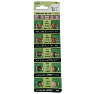 ถ่านเม็ด,ถ่านกระดุมG7,AG7,LR927,395,SR927,195แพค10ก้อน