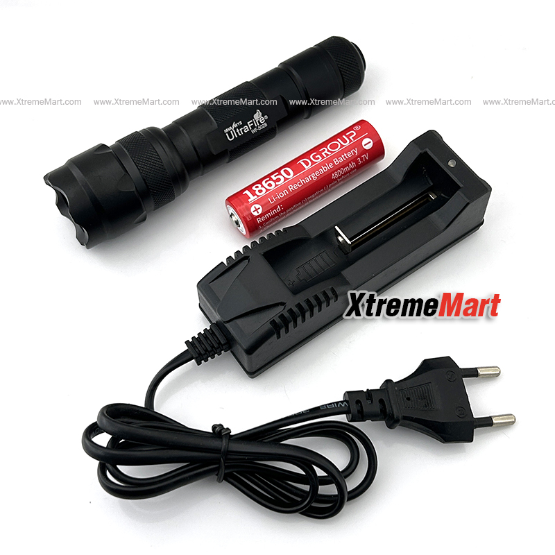 ชุดเซต ไฟฉาย UltraFire WF-502B 5 Modes หลอด XM-L2 U2 พร้อมแบตเตอรี่และเครื่องชาร์จ