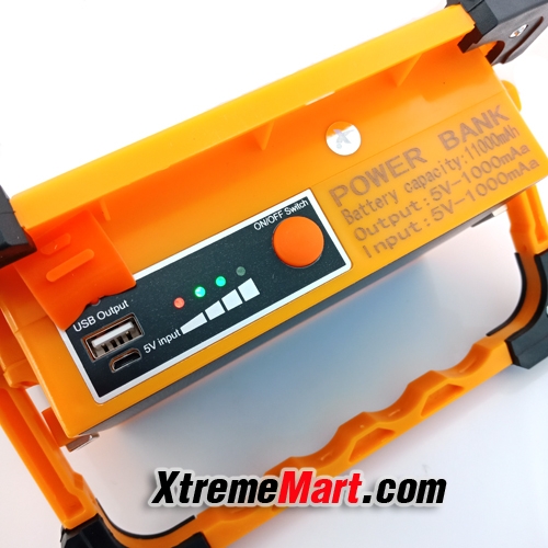 ไฟฉายสปอร์ตไลท์ 40W + Power bank + Solar Cell 1000ลูเมน COB LED 4 โหมด Portable multifunction Spotlight