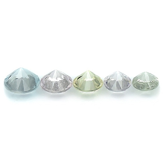 Diamond Cut Pastel Sapphire พลอยเนื้อแข็ง สีพาสเทล หวานสวย กลมก้นเพชร น้ำหนักรวม 1.42 กะรัต ขนาดใหญ่สุด 4.5 มิล และขนาดเล็กสุด 3.3 มิล