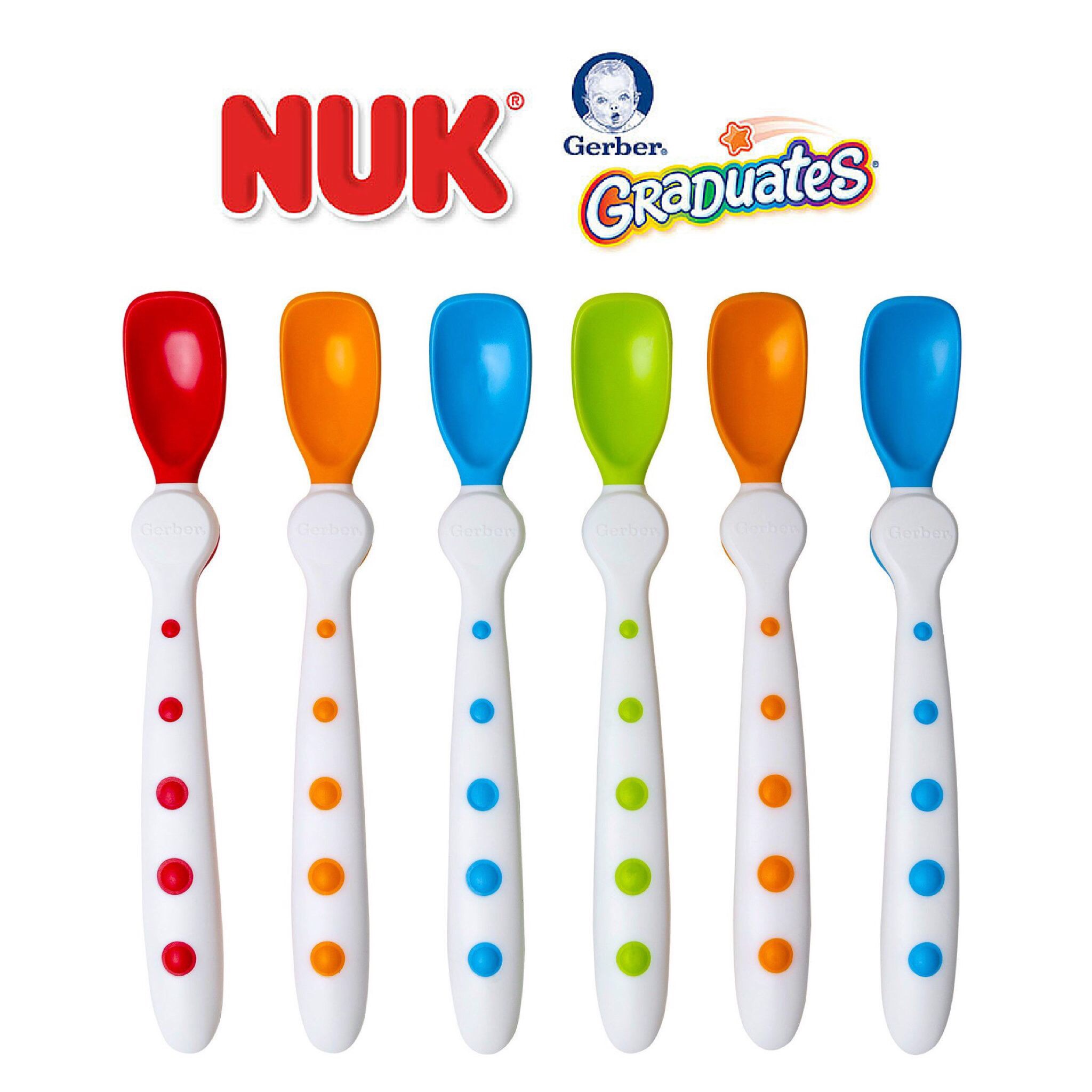 ช้อนป้อนอาหารสำหรับทารกและเด็กเล็ก NUK Gerber Graduates 6 Rest Easy Spoons