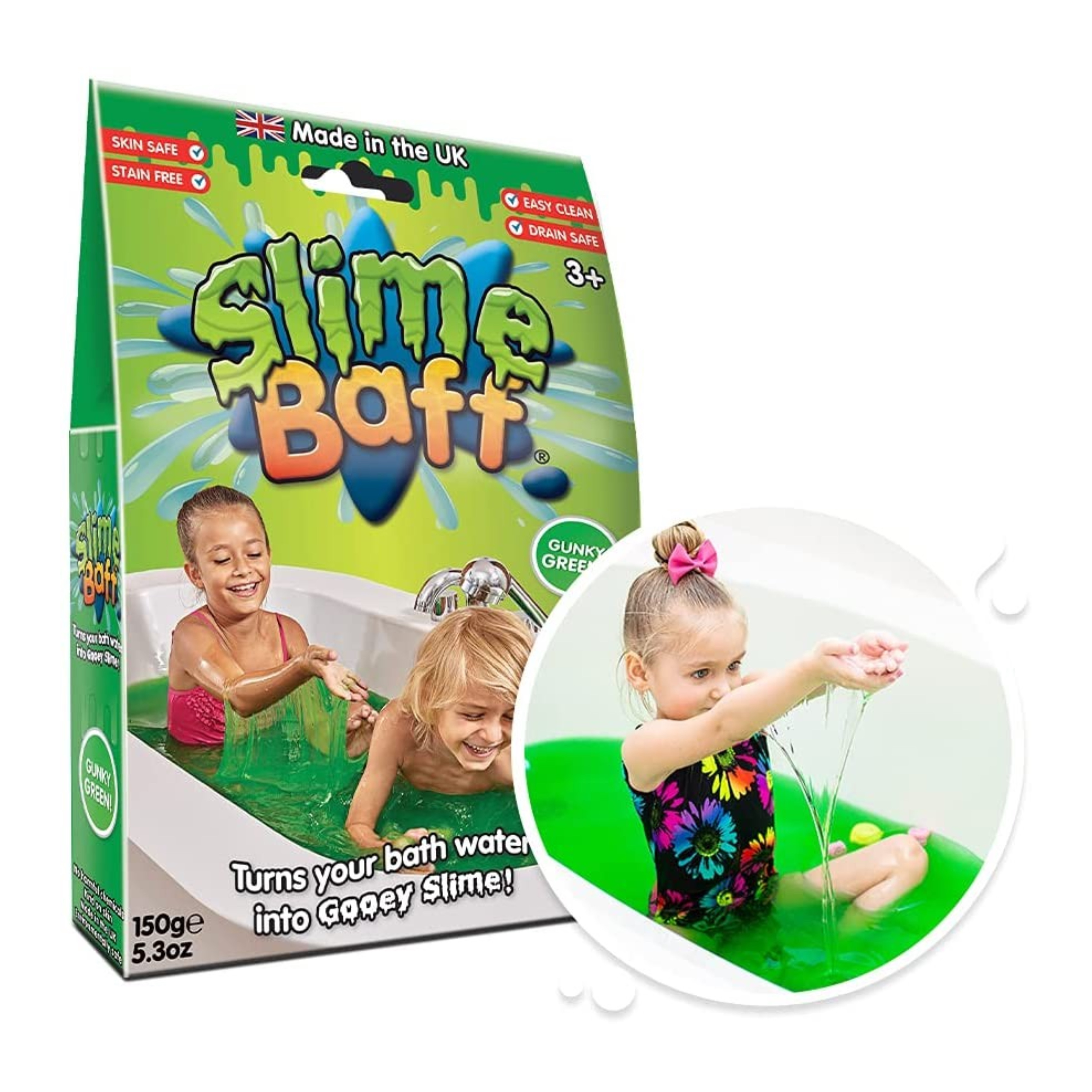ผงสไลม์แสนสนุกสำหรับเด็ก Zimpli Kids Slime Baff (Gunky Green)