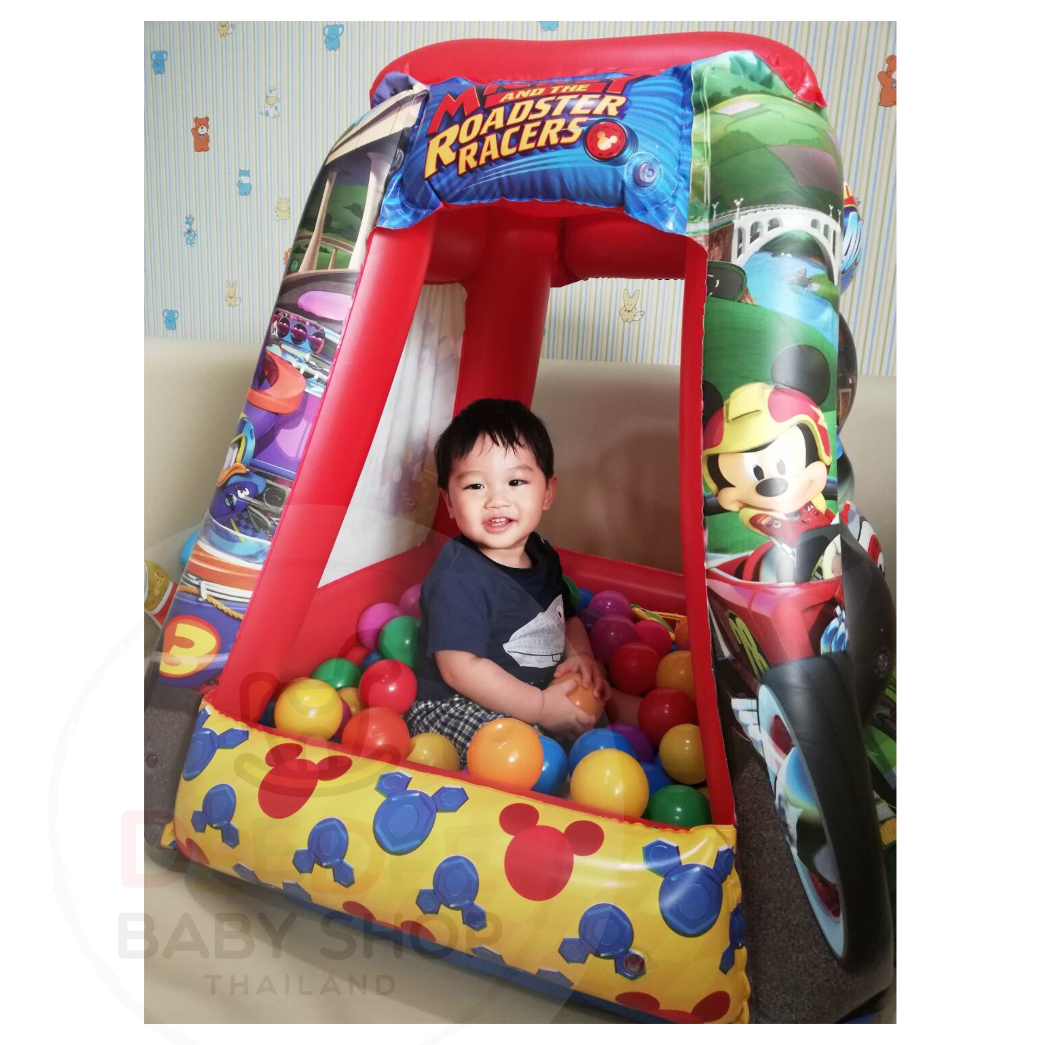 เต็นท์เป่าลมพร้อมลูกบอลสำหรับเด็ก Jakks Pacific Playland with 20 Soft Flex Balls (Disney Junior Mickey and the Roadster Racers)
