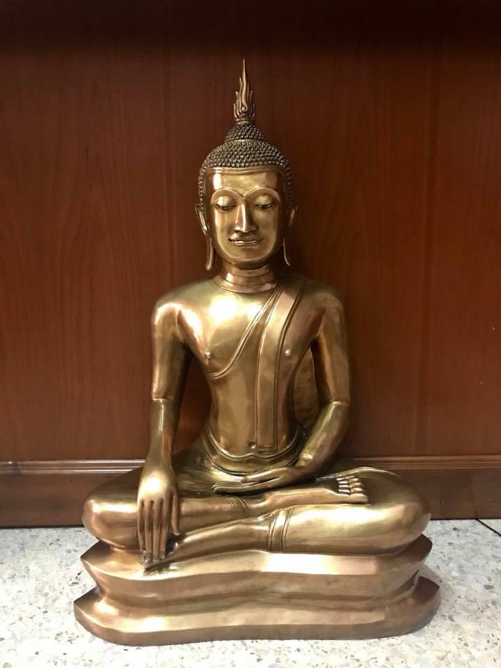 รูปหล่อ พระพุทธรูป อู่ทอง องค์ใหญ่ (หน้าตัก16 นิ้ว ฐานกว้าง17นิ้ว ความสูง26นิ้ว) เนื้อทองเหลือง