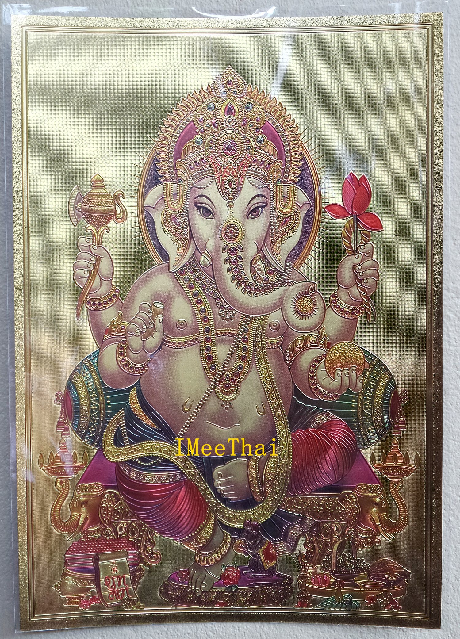 รูปภาพแผ่นทอง พระพิฆเนศ พระศิวะ พระแม่อุมา พระแม่กาลี ปางต่างๆ แผ่นทองพิมพ์ลายนูน 2หน้า (ขายปลีก ขายส่ง)
