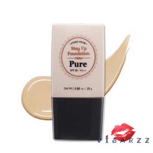 Etude Stay Up Foundation SPF30 PA++ 25g # Pure สำหรับผิวขาวชมพู ครีมรองพื้นเนื้อละเอียด บางเบา ช่วยปกปิดริ้วรอยได้ดีเยี่ยม อีกทั้งยังเพิ่มความชุ่มชื้น ทำให้ผิวแลดูนุ่มสุขภาพดี และสามารถปกป้องผิวจากรังสียูวีได้ถึง 30 เท่า