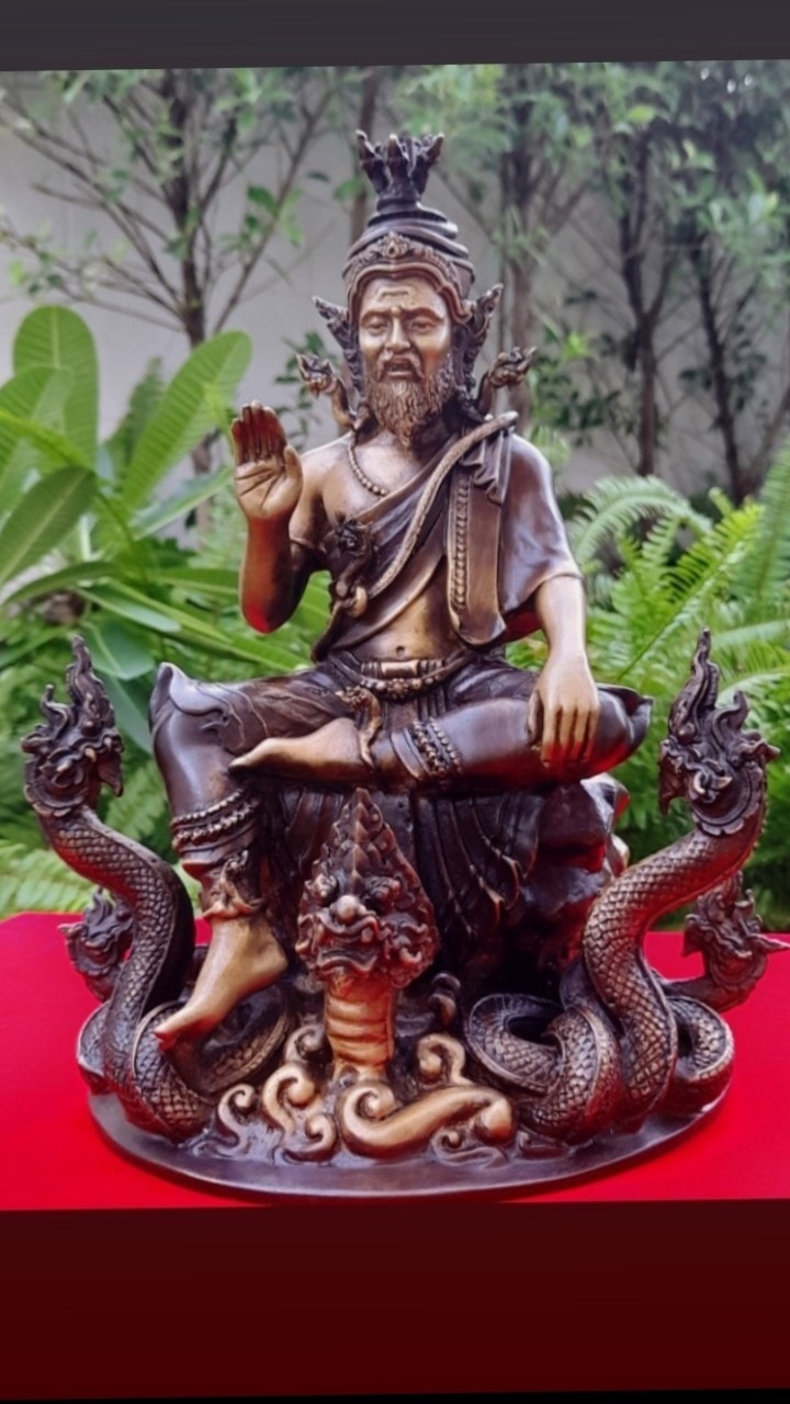 รูปหล่อ พ่อปู่ฤาษี พญานาค(ปู่ฤาษีภุชงค์ บรมครูแห่งสายพญานาคราช) (องค์ขนาดกลาง ตั้งบูชา หน้าตัก5นิ้ว ฐาน8นิ้ว สูง10นิ้ว ครึ่ง) เนื้อทองเหลือง #รับประกันแท้ #เข้าพิธีบวงสรวงแล้ว