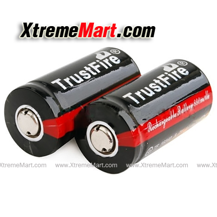 แบตเตอรี่ชาร์จ TrustFire R123A 16340 3.7V 880mAh Li-ion No Protect (ราคาต่อก้อน)