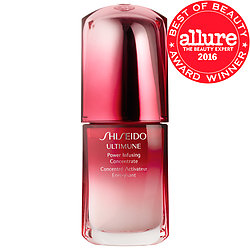 Shiseido Ultimune Set 6 Items เซทประเป๋าแดงสุดคุ้มมาพร้อมเซรั่มตัวดัง Ultimune , Rouge Rouge Lipstick 2 สีสวย, มาสคาร่ากันดำขนตาเด้ง และ Eye&Lip Makeup Remover