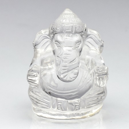 Untreated Quartz Carving Ganesha (Load Of Success) พระพิฆเนศ แกะสลัก น้ำหนัก 39.55 กะรัต สีขาว Colorless เนื้อสะอาดไมม่มีตำหนิ งานแกะสลักสวย