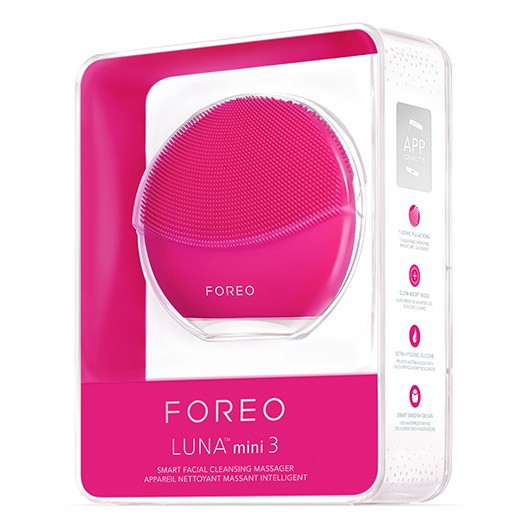 Foreo Luna Mini 3 สี Fuchasia เครื่องล้างหน้าสุดฮิต ทำความสะอาดสิ่งสกปรกได้ 99.5% พกพาสะดวก ขนซิลิโคนคือนุ่ม และไม่สะสมเชื้อแบคทีเรีย เชื้อรา ชาร์ตแบตทีใช้ได้หลายเดือน พกไปได้ทุกที่ ตอนนี้วี่ติดมากค่ะ ต้องใช้ทุกวัน