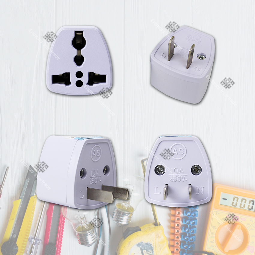 หัวแปลงปลั๊กไฟ สำหรับเดินทางต่างประเทศ (เกาหลี, ญี่ปุ่น, อังกฤษ, อเมริกา, ยุโรป) 3 ตา หรือ แปลง3ขาเป็น2ขา ปลั๊กแปลงขาแบน หัวปลั๊กยุโรป รุ่น Universal Plug Travel Adapter A1