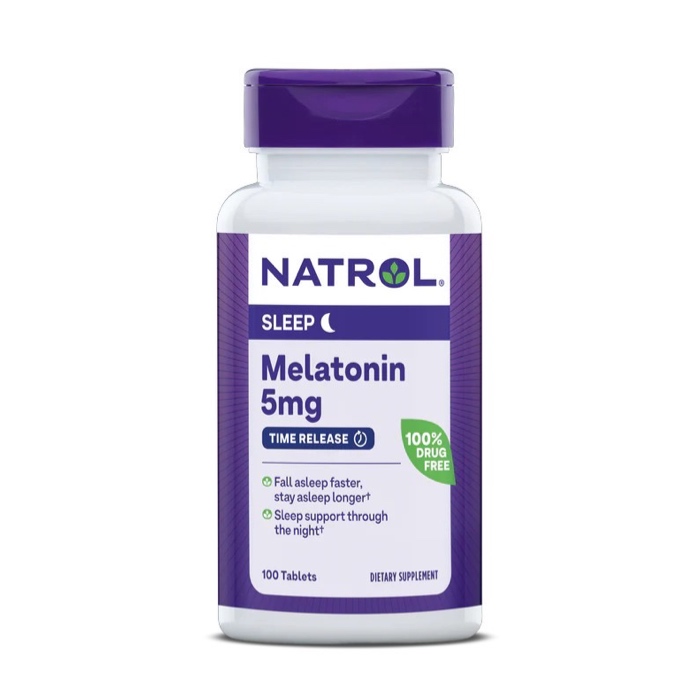 วิตามินเสริมการนอนหลับสำหรับผู้ใหญ่ NATROL Melatonin Sleep Time Release 5mg Extra Strength (100 Tablets)