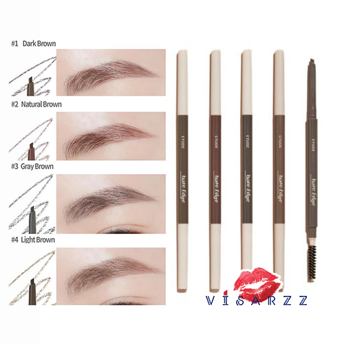 (รุ่นSlim #3) Etude Bare Edge Slim Brow ดินสอเขียนคิ้วหน้าตัดหกเหลี่ยม แท่งเรียวเล็กทำให้การเขียนเป็นธรรมชาติสุดๆ พร้อมหัวแปรงปัดอีกด้านให้คิ้วฟุ้งสวยงาม