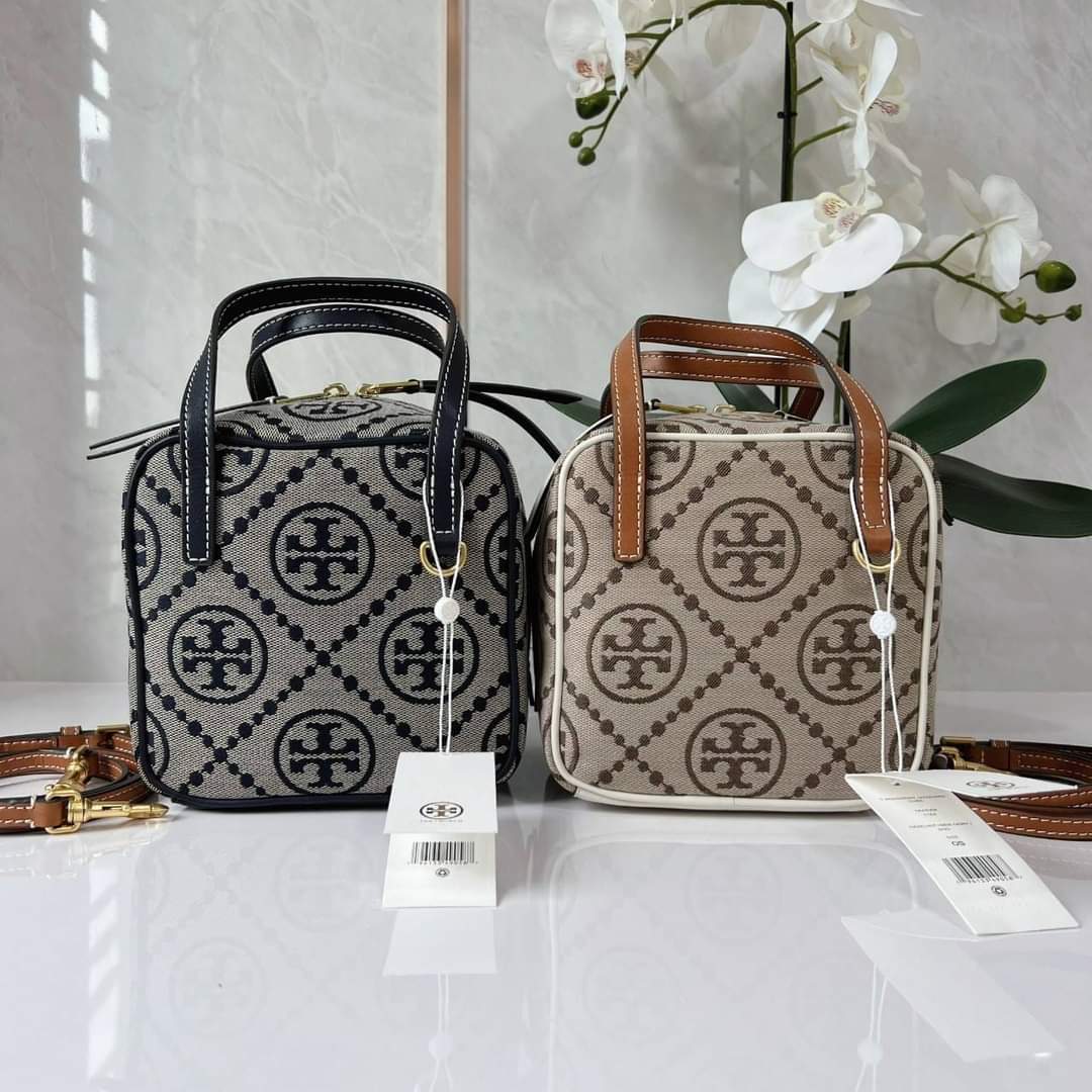 Tory Burch T monogram jacquard cube crossbody (แอดไลน์ก่อนสั่งซื้อ)