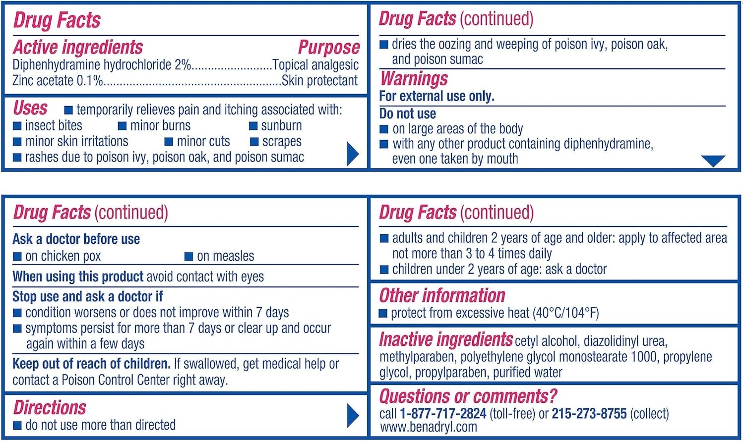 ครีมบรรเทาอาการคันสูตรเข้มข้น Benadryl Extra Strength Itch Stopping Cream