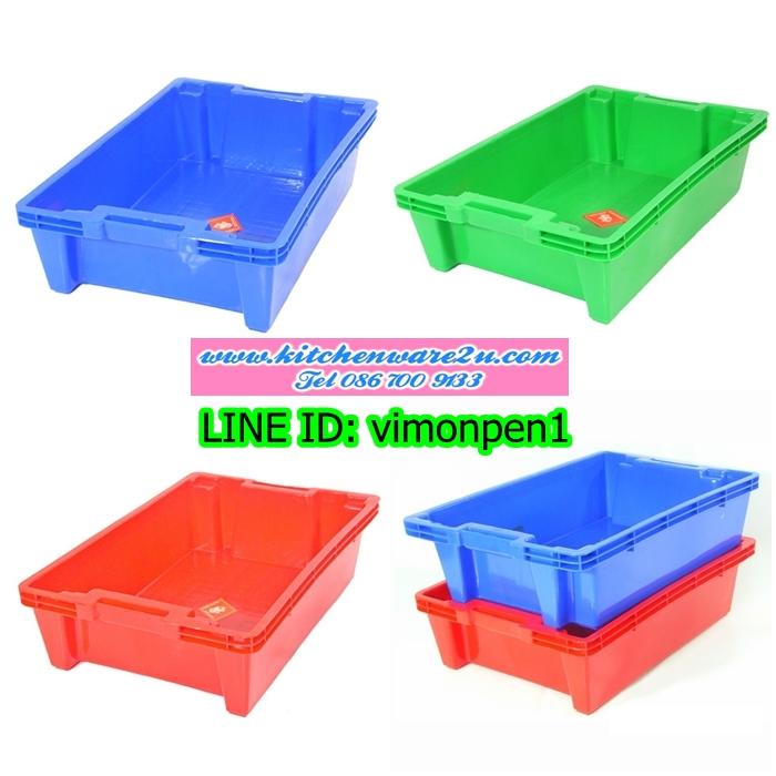 P09968 ลังพลาสติก ขนาด 36.0 x 53.5 x 14 cm. เกรด A HDPE เบอร์ 419 (ราคาส่งต่อ 1 มัด:20 ใบ: เฉลี่ย 150 บาทต่อใบ)