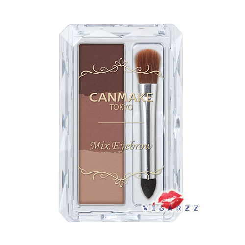 (สีใหม่) Canmake Mix Eyebrow # 07 Misty Mauve Brown พาเลตต์แชร์โดว์ปัดคิ้ว 3 สี ไล่โทนได้อย่างธรรมชาติ มาพร้อมแปรง 2 หัวในตลับ