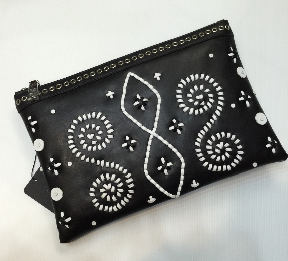 พร้อส่ง กระเป๋า pd leather clutch คลัช สีดำ