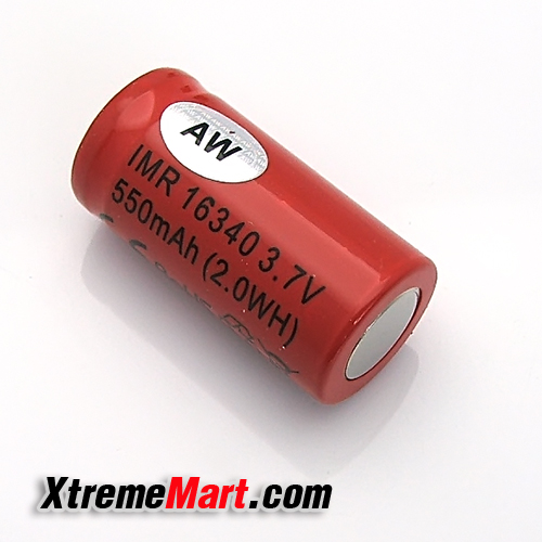 แบตเตอรี่ AW IMR 16340 (550 mAh) สีแดง