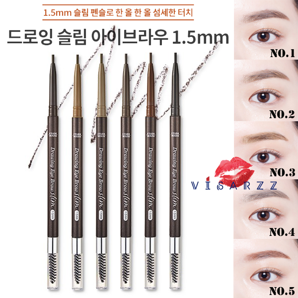 ขายส่ง 120.- (No.2 รุ่นสลิม) Etude Drawing Eyebrow Slim 1.5mm ดินสอเขียนคิ้วแท่งเรียวเล็กทำให้การเขียนเป็นธรรมชาติสุดๆ พร้อมหัวแปรงปัดอีกด้านให้คิ้วฟุ้งสวยงาม