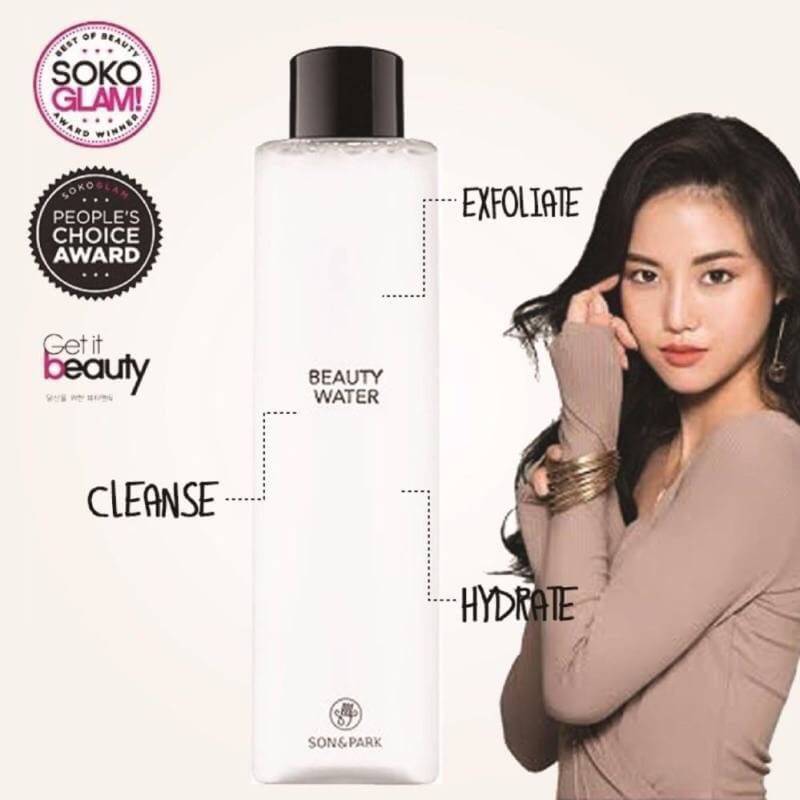 (แท้ ฉลากไทย) Son & Park Beauty Water น้ำตบออแกนิกจากเกาหลี ตรงตามชื่อคือน้ำตบเพื่อผิวสวยจัดการทุกปัญหาของผิว เป็นได้ทั้ง Cleanser/ โทนเนอร์/ ชุบสำลีแปะมาส์กผิว/ ใส่ขวดสเปรย์เป็นมิสต์บำรุงผิวระหว่างวันก็ได้