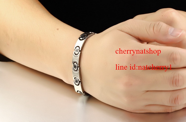 พร้อมส่งสร้อยข้อมือแม่เหล็กเพื่อสุขภาพ สร้อยข้อมือไทเทเนียมเจอรเมเนียม รุ่นCm