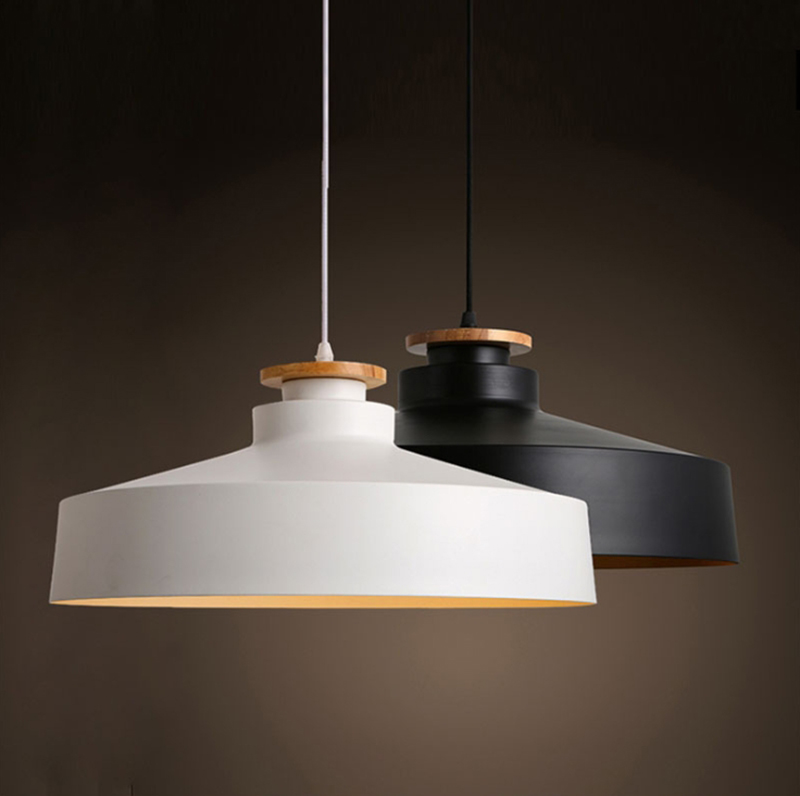 โคมไฟแขวนเพดาน Modern Minimalist 40x18cm มีแผ่นไม้ [341601]