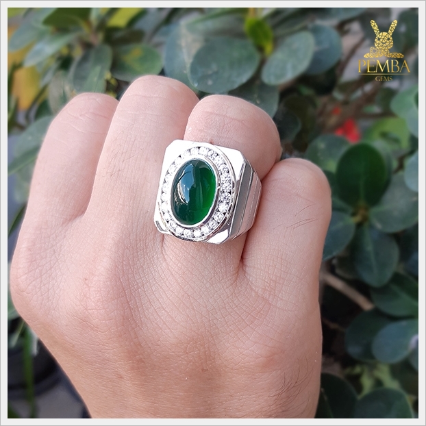 แหวนโมราแท้ เงินแท้925 ล้อมเพชรCZ งดงาม สวมใส่โดดเด่นเต็มๆ นิ้ว