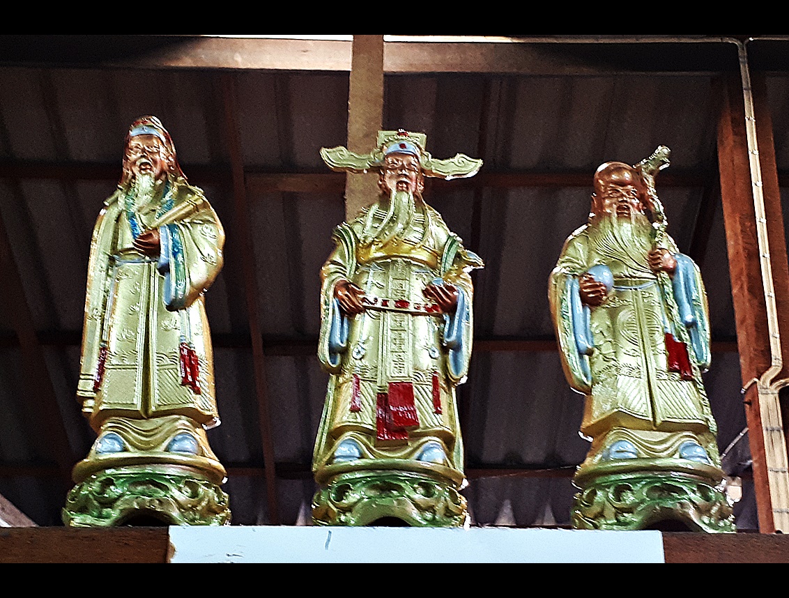 รูปหล่อ รูปปั้น ฮก ลก ซิ่ว (สีขาว สีทอง สีน้ำตาล ลงสี) (สูง27ซม. กว้าง10ซม.) เนื้อเรซิ่น