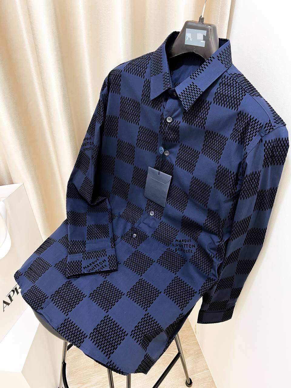 เสื้อเชิ้ต LV แขนยาว size m-3xl สีดำ น้ำเงิน